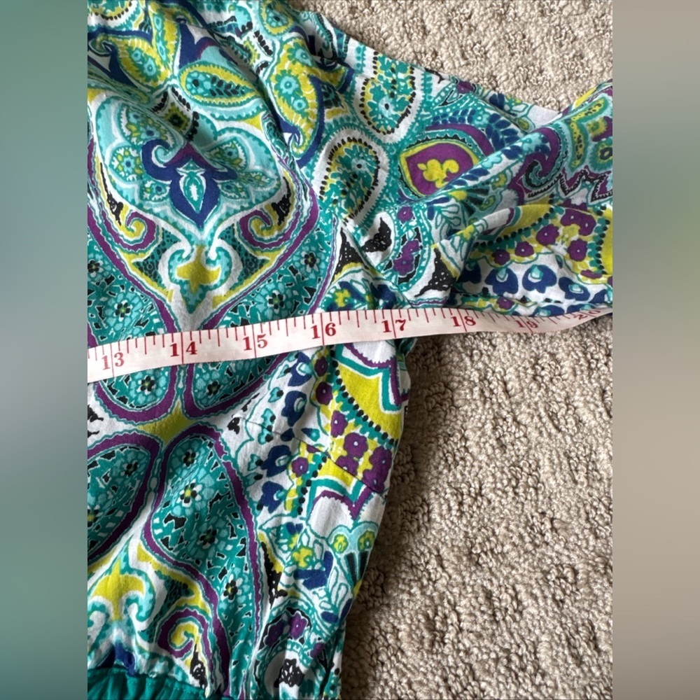 Athleta Surfside Tunic Swim Cover Up Long Sleeve Paisley Turquoise XS - Picture 8 of 8